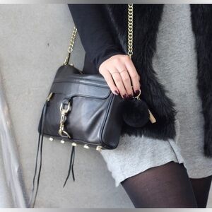 Black Rebecca Minkoff bag with gold hardware